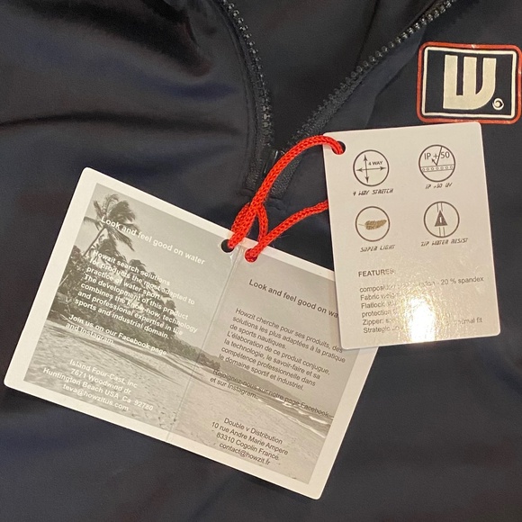 NWT Howzit L Slim Lycra Zipper Short Sleeve Sun Swim 50 UV Rash-guard Surf, Bike - Picture 7 of 8